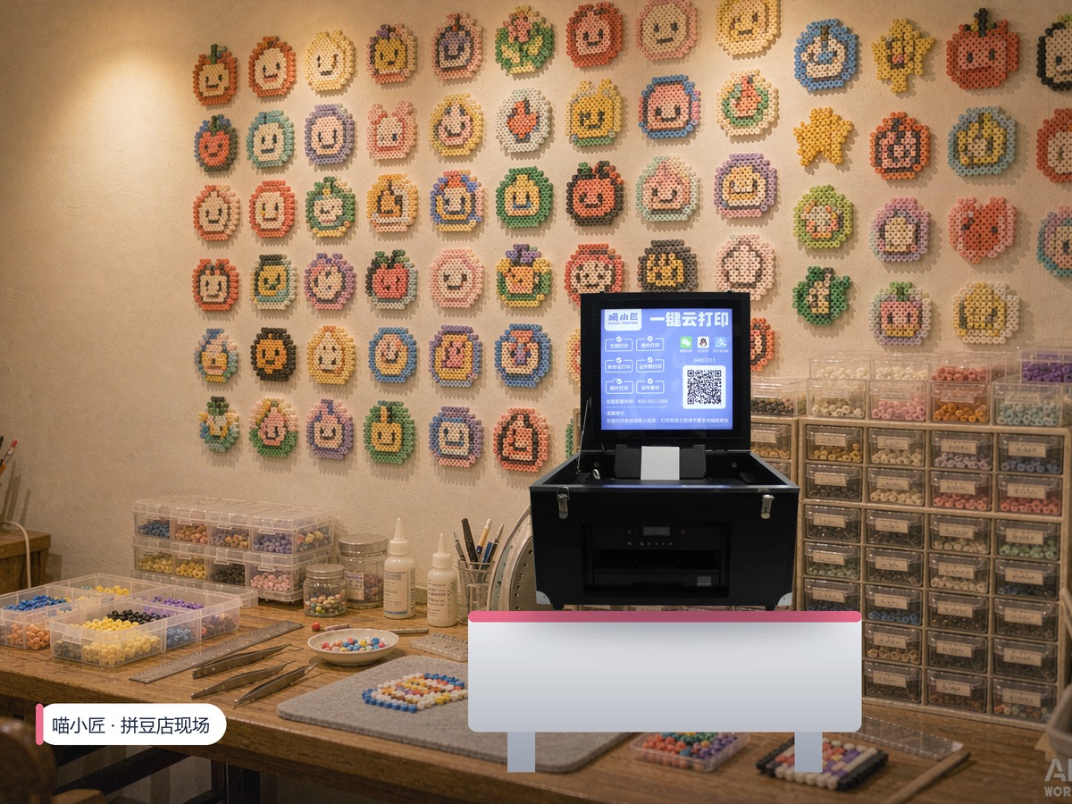 拼豆店现场